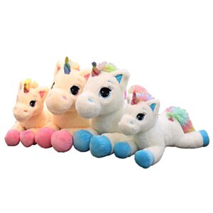 PLUSIEURS PELUCHES LICORNE BLANCHE ET ROSE DE DIFFÉRENTE TAILLES