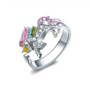 BAGUE LICORNE ANNEAUX RÉGLABLE ARGENT