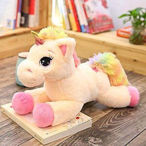 PELUCHE LICORNE ROSE SUR UN PARQUET