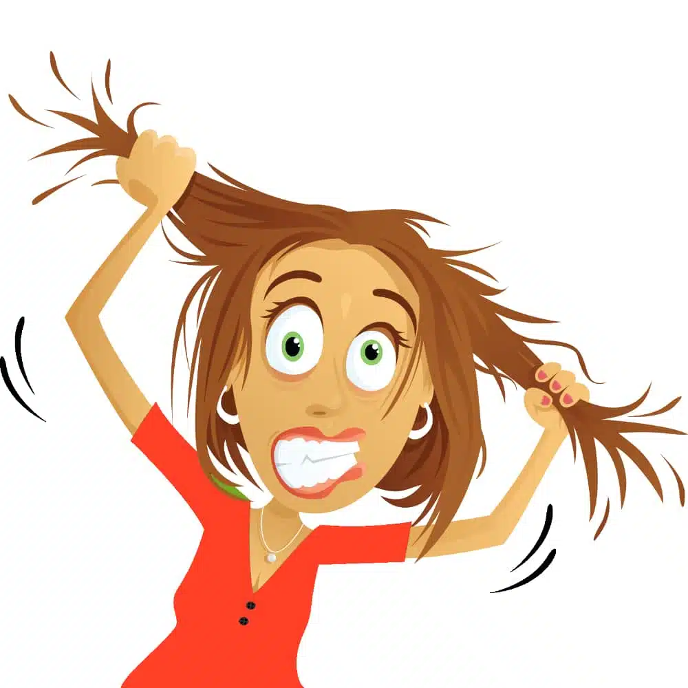 Femme qui se tire les cheuveux Comment mettre une housse de couette