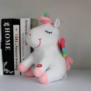 PELUCHE LICORNE LUMINEUSE BLANCHE AILÉE