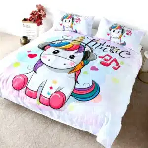 HOUSSE DE COUETTE LICORNE MUSIQUE