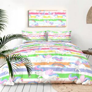 HOUSSE COUETTE LICORNE ROSE TOYS N2 SUR UN LIT