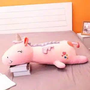 PELUCHE LICORNE OREILLER ROSE