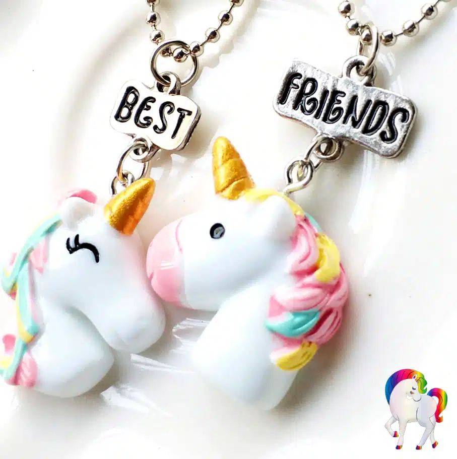 Pendentif fille licorne
