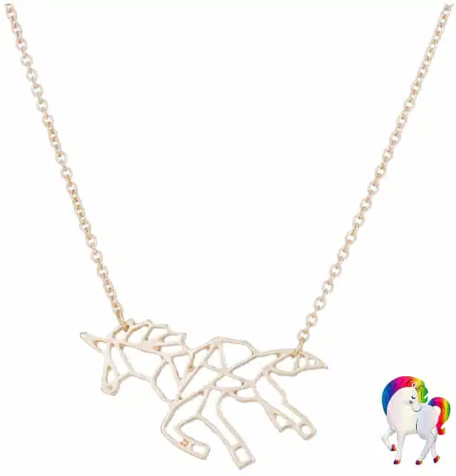 Pendentif licorne femme or