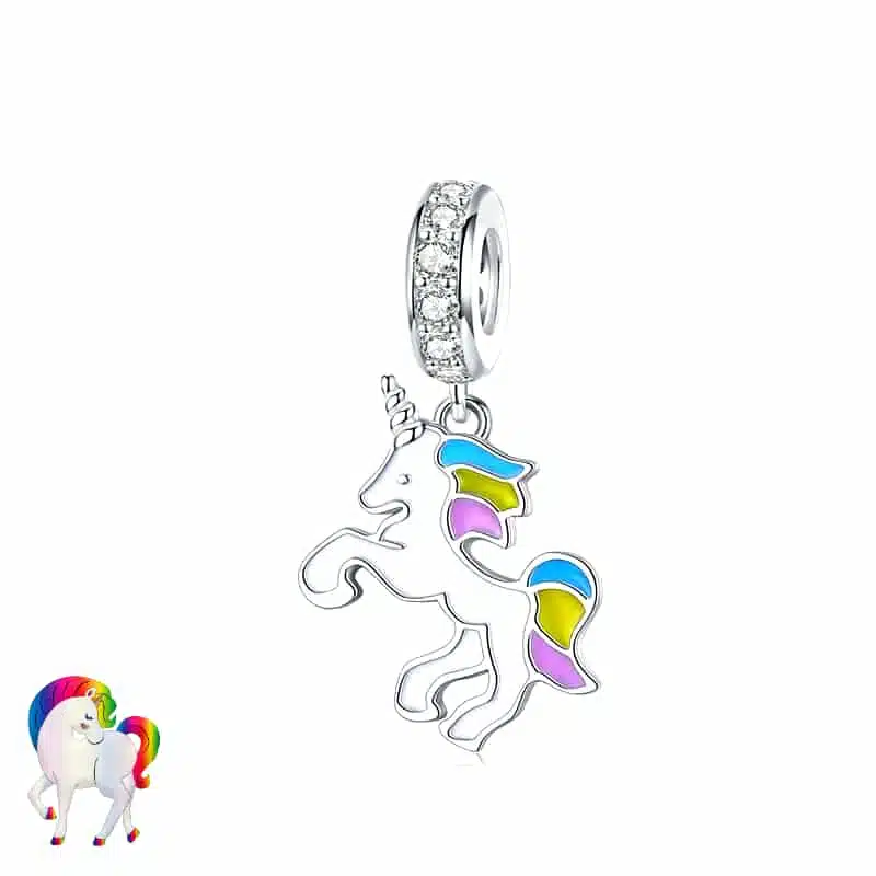 Pendentif licorne argent 925 - LICORNE CABRÉ