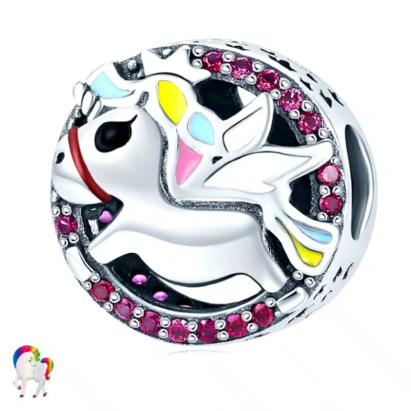 Pendentif licorne argent 925 - LICORNE AILÉE 2