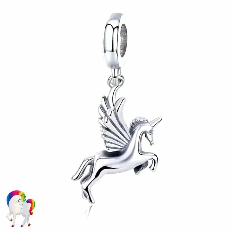 Pendentif licorne argent 925 - LICORNE AILÉE