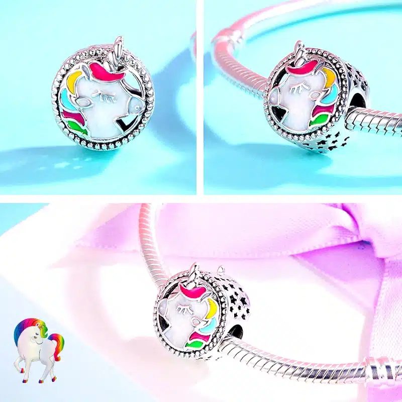 Plusieurs vus du Pendentif licorne argent 925 - LICORNE MÉDAILLON