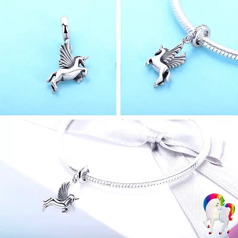 Plusieurs vus du Pendentif licorne argent 925 - LICORNE AILÉE